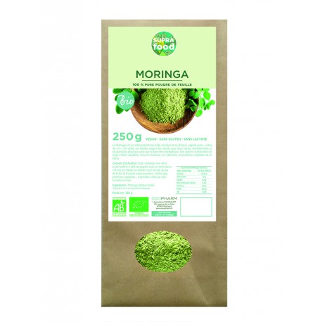 Moringa Biologique 100% Pure poudre de feuilles* 250g