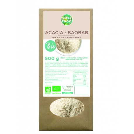 Acacia Baobab Biologique pure poudre* 500g