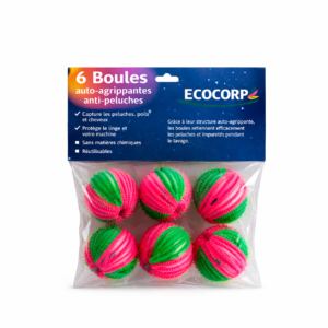 Boules Auto-agrippantes Anti-Peluches – Lot de 6 | Accessoire de lavage réutilisable