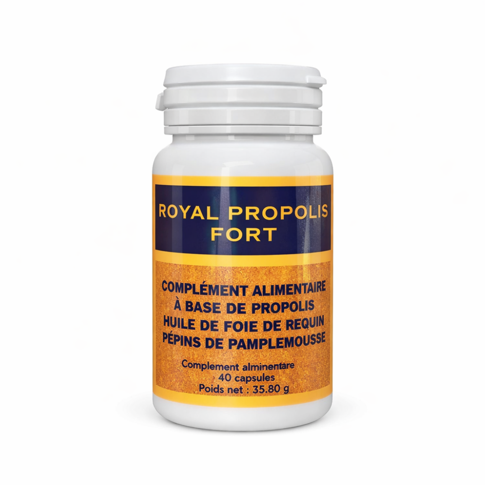 Royal Propolis Fort Capsules — Propolis & Huile de foie de requin | Défenses naturelles