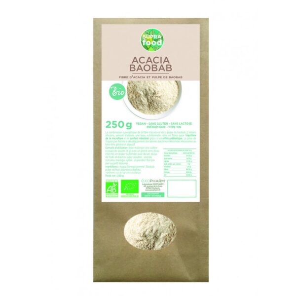 Acacia Baobab Biologique pure poudre* 250g Acacia Baobab Biologique pure poudre* 250g