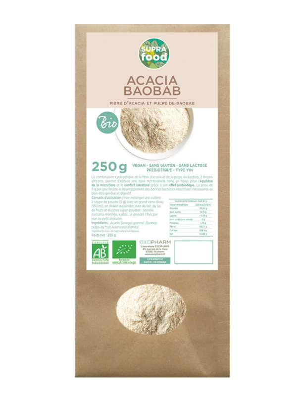 Acacia & Baobab bio en poudre – Fibres prébiotiques | Digestion & microbiote