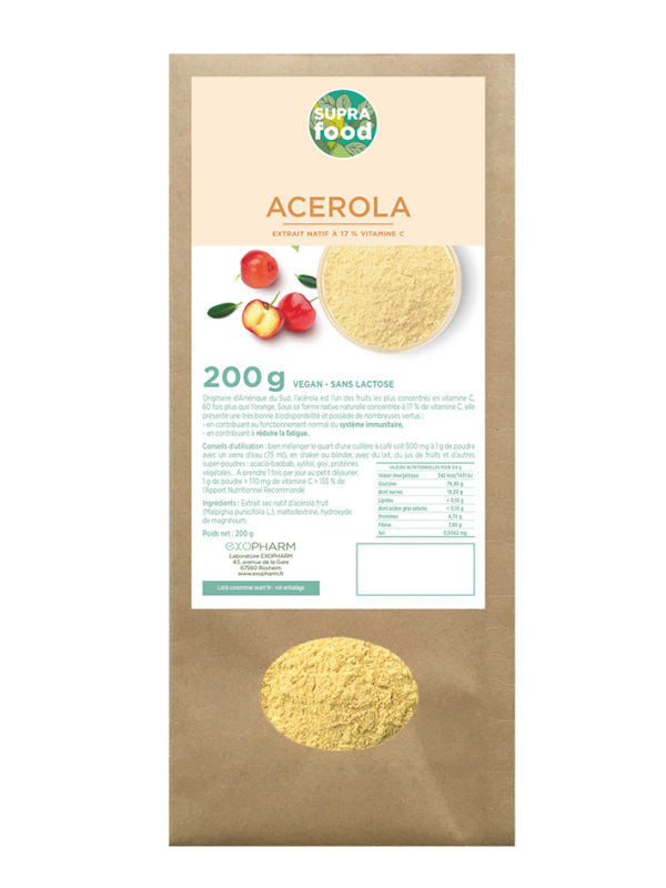 Acérola en poudre – 17 % vitamine C | Super-fruit tropical