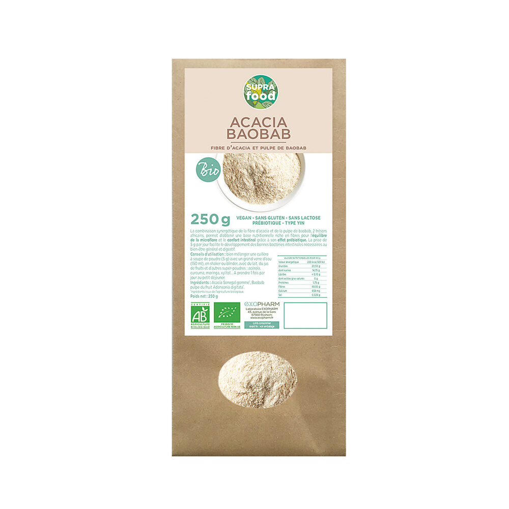 Acacia & Baobab bio en poudre – Fibres prébiotiques | Digestion & microbiote