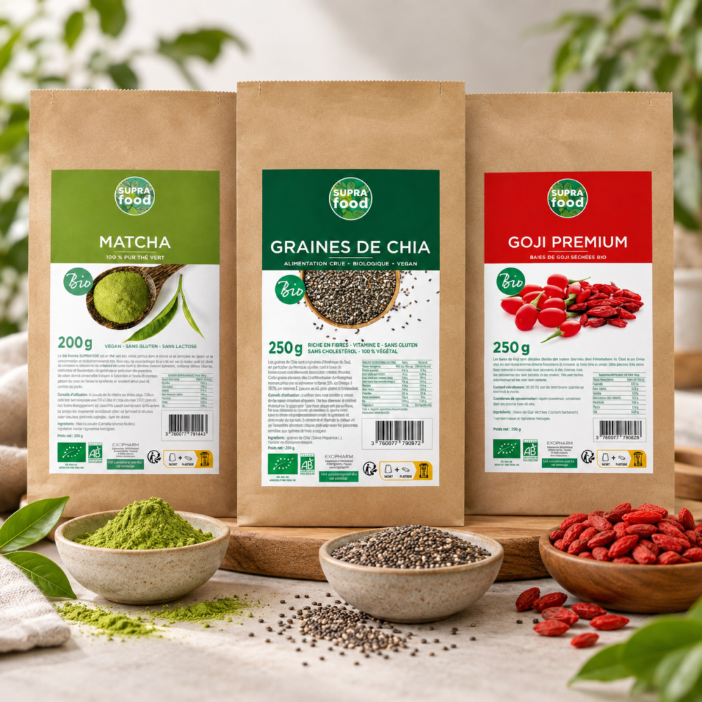 Pack Découverte Super-Aliments Bio - Matcha, Chia & Goji